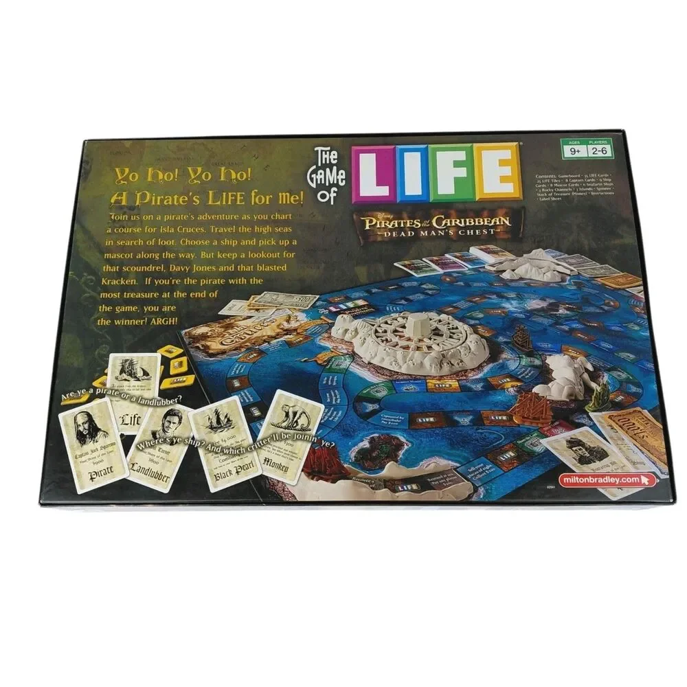 Game of Life Pirates of the Caribbean Dead Man's Chest 2005 Board Game Complete